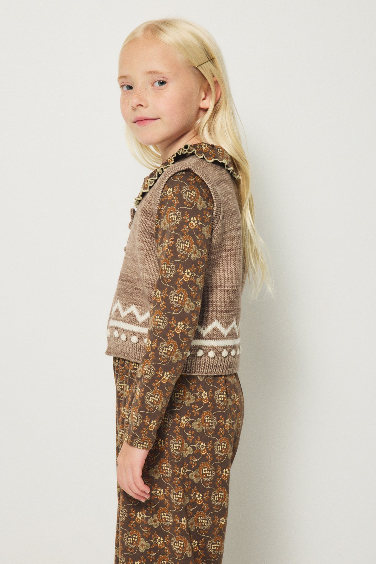 Paloma Top - Bark Calico Hearts