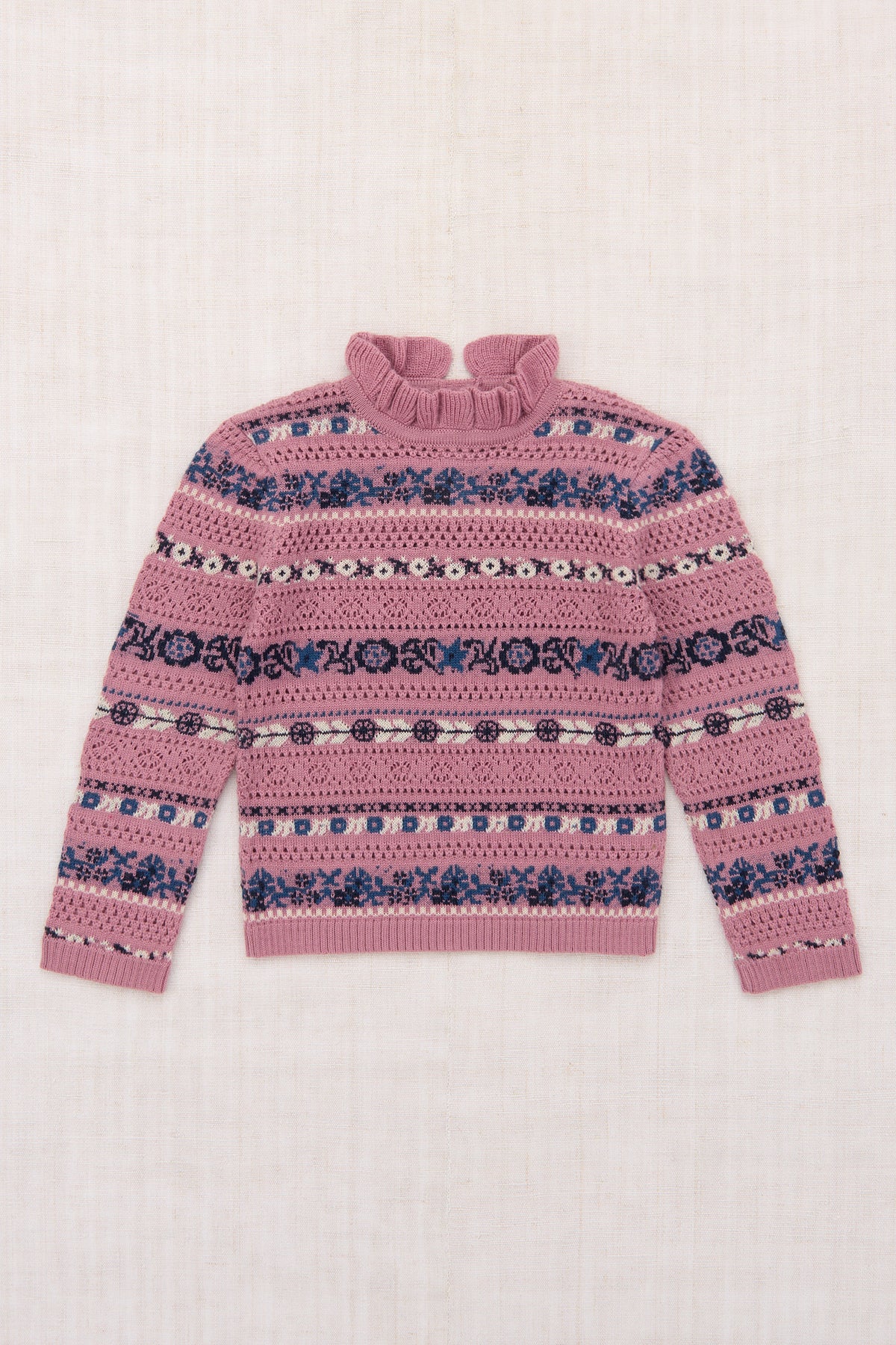 Pamela Sweater - Antique Rose Eyelet Ribbon