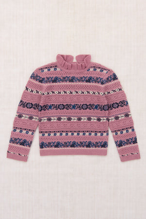 Pamela Sweater - Antique Rose Eyelet Ribbon