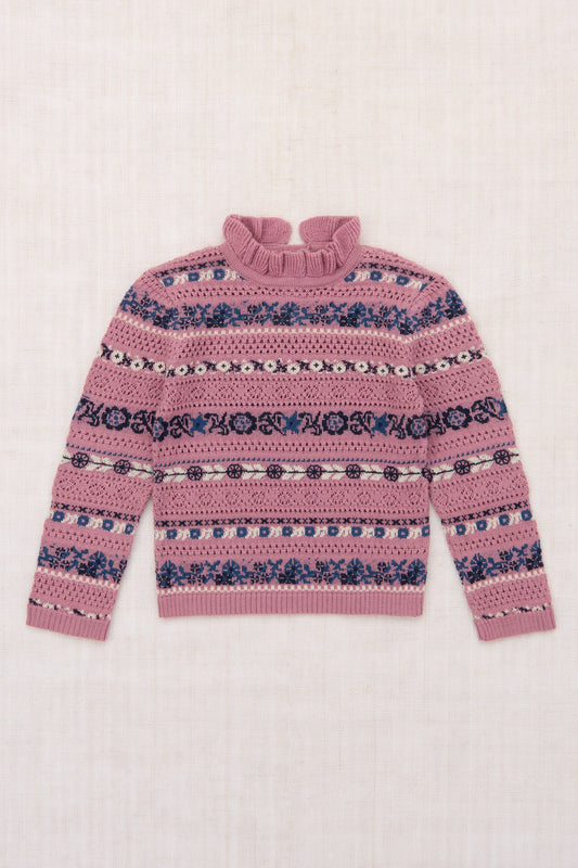 Pamela Sweater - Antique Rose Eyelet Ribbon