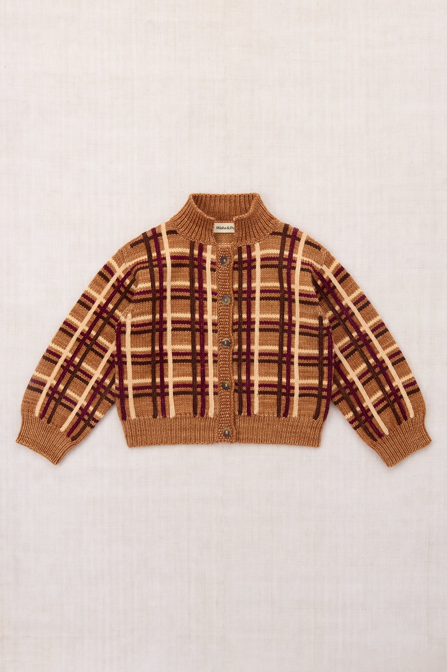 Plaid Davis Cardigan - Rose Gold