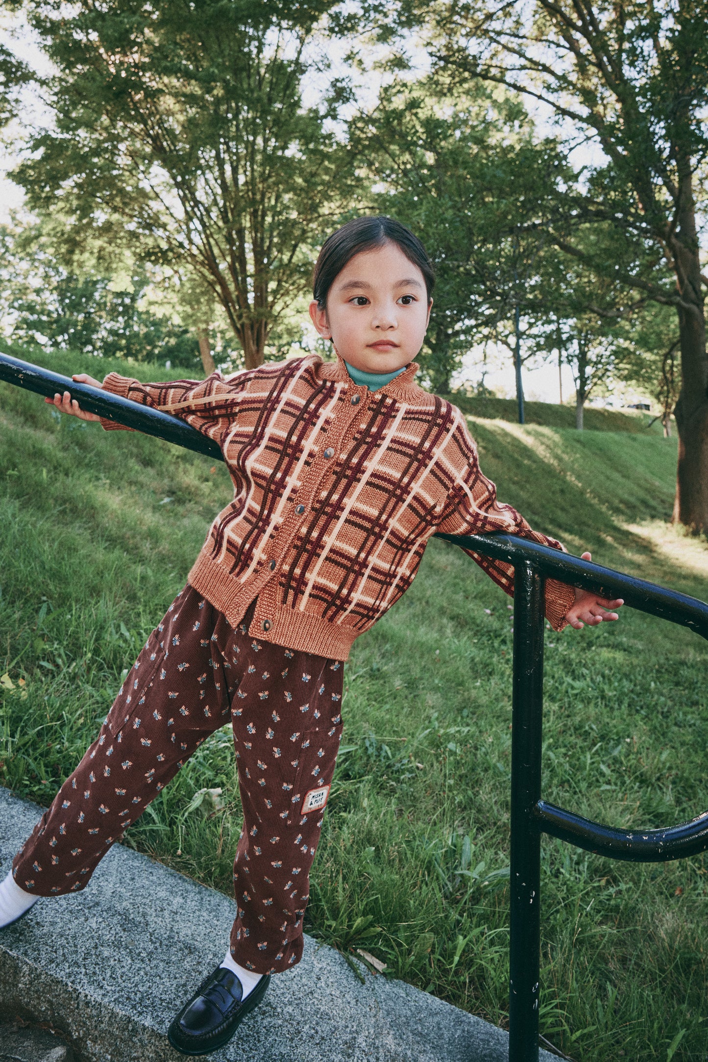 Plaid Davis Cardigan - Rose Gold