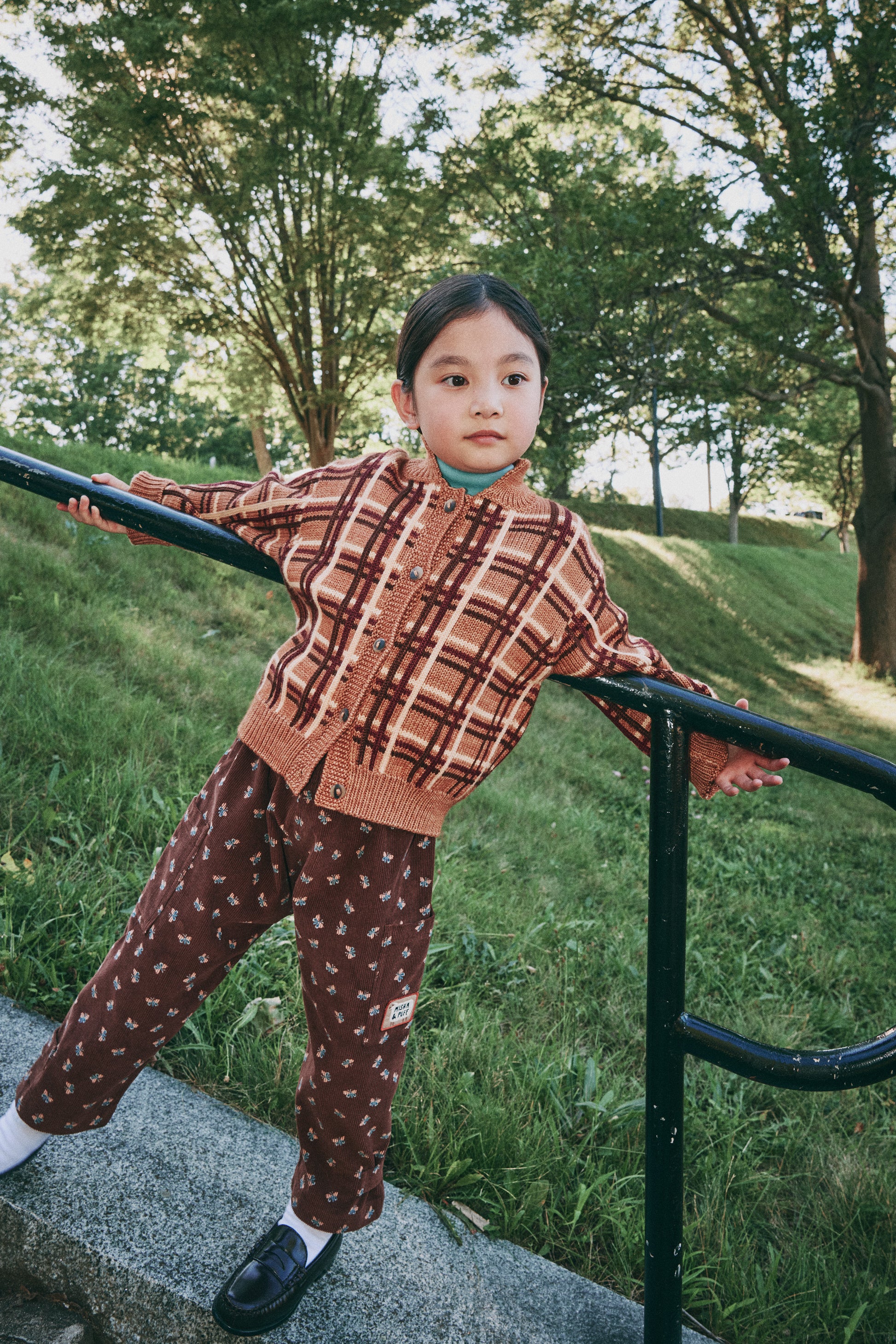 Plaid Davis Cardigan - Rose Gold