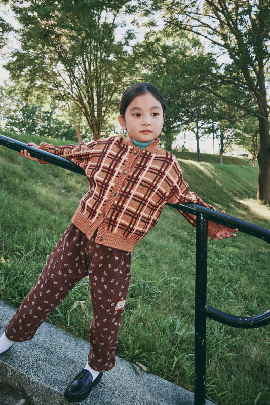 Plaid Davis Cardigan - Rose Gold