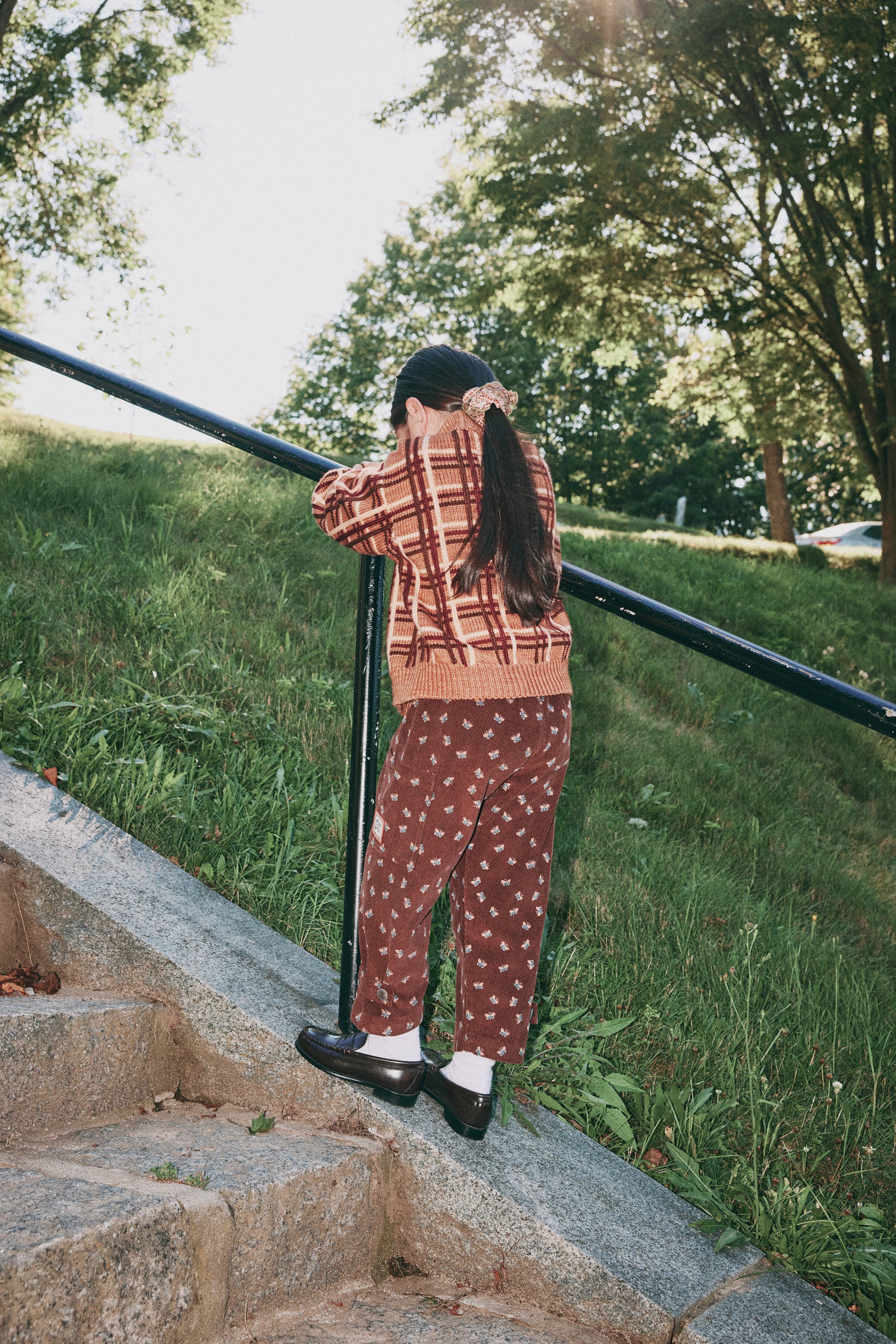 Plaid Davis Cardigan - Rose Gold