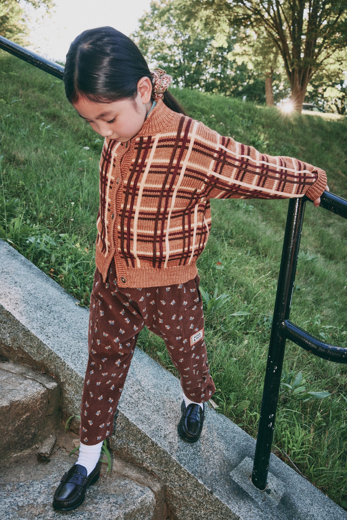 Plaid Davis Cardigan - Rose Gold