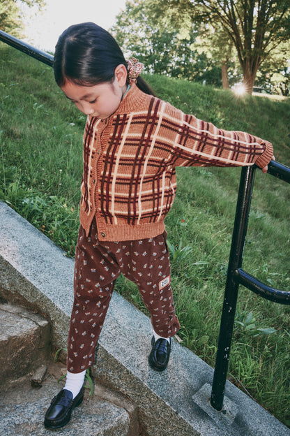Plaid Davis Cardigan - Rose Gold