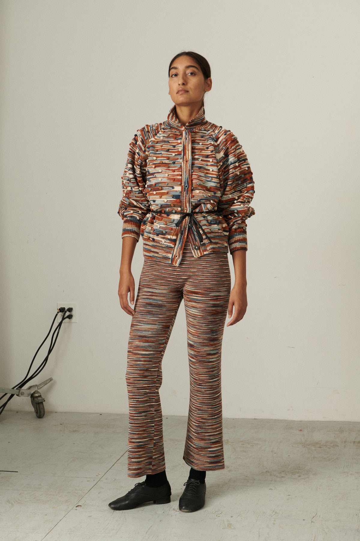 Popcorn Polo Cardigan - Neriage Space Dye