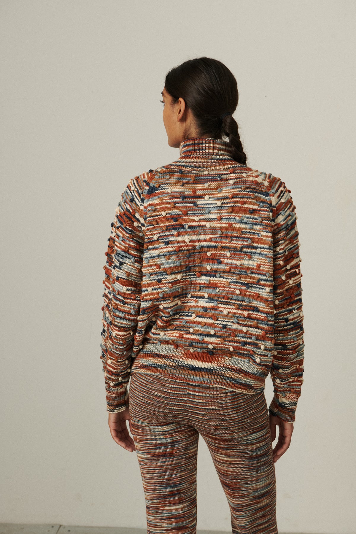 Popcorn Polo Cardigan - Neriage Space Dye