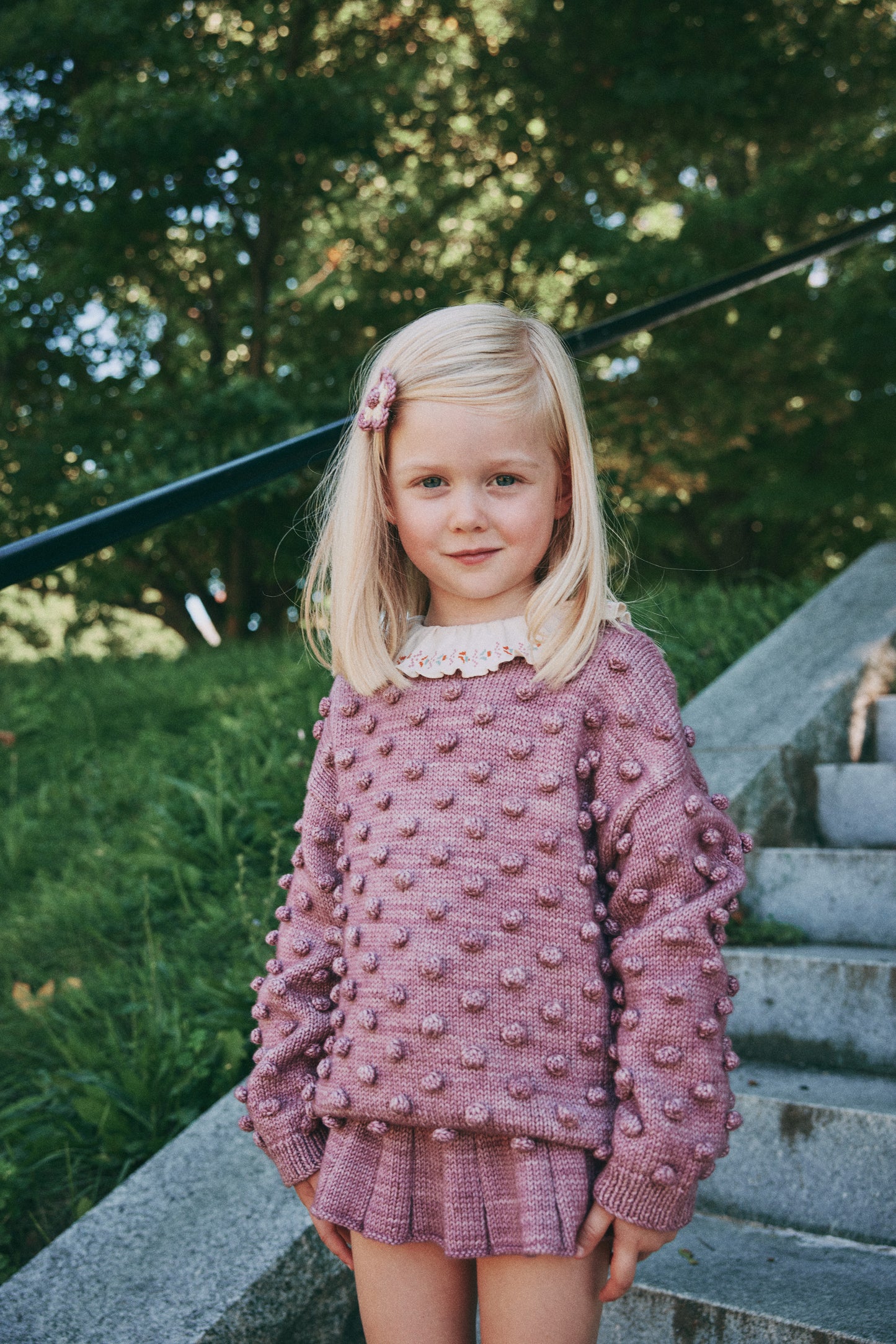 Puff Popcorn Sweater - Antique Rose