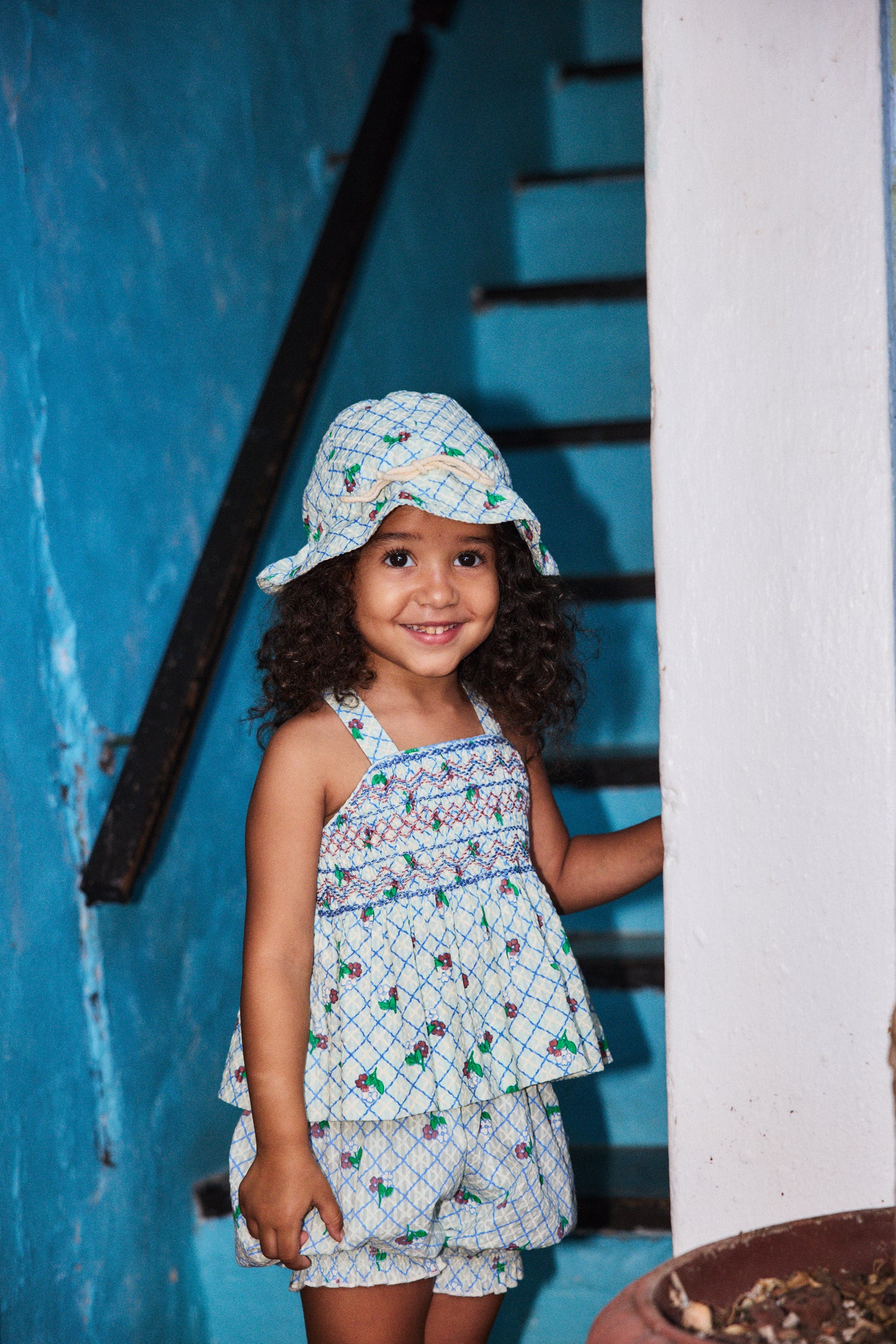 Seersucker Picnic Hat