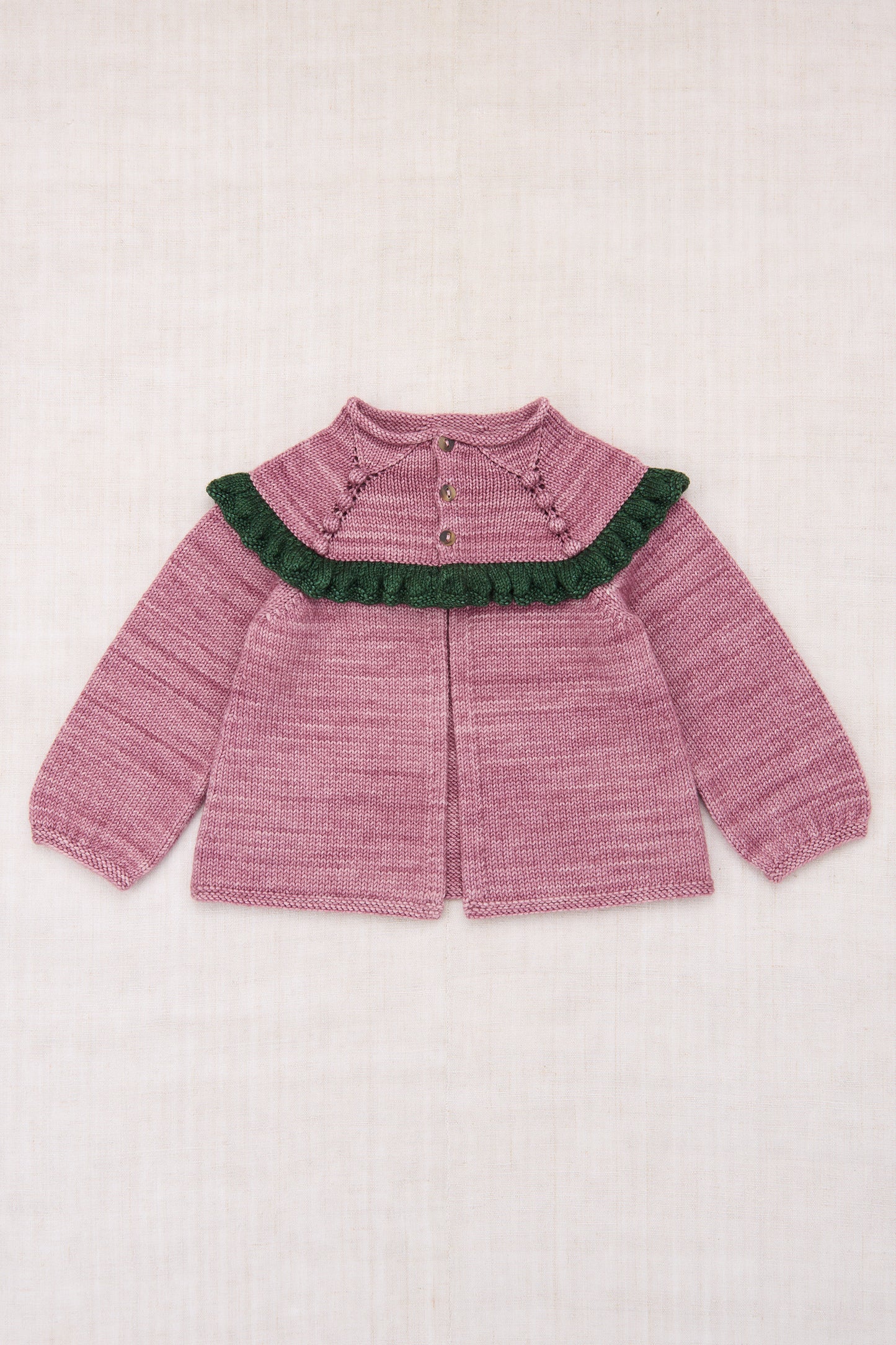 Ruffle Cardigan - Antique Rose