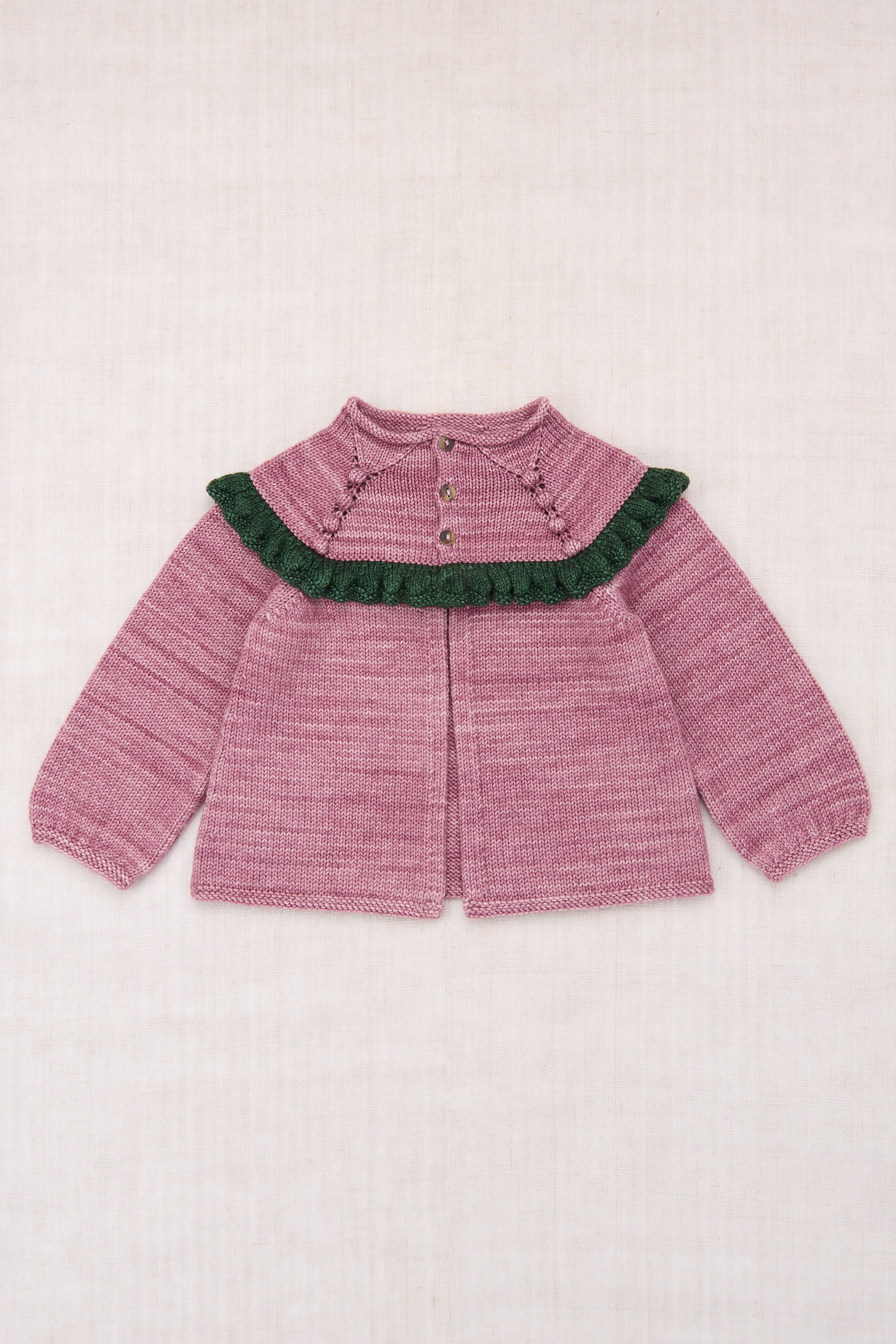 Ruffle Cardigan - Antique Rose