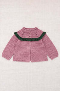 Ruffle Cardigan - Antique Rose