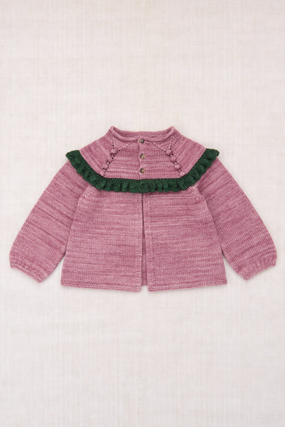 Ruffle Cardigan - Antique Rose