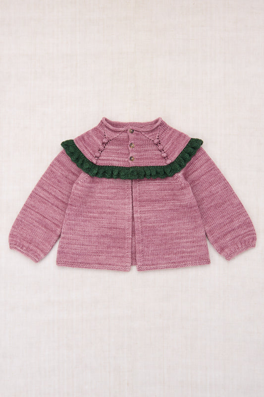 Ruffle Cardigan - Antique Rose
