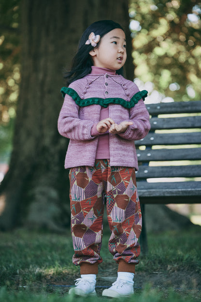 Ruffle Cardigan - Antique Rose
