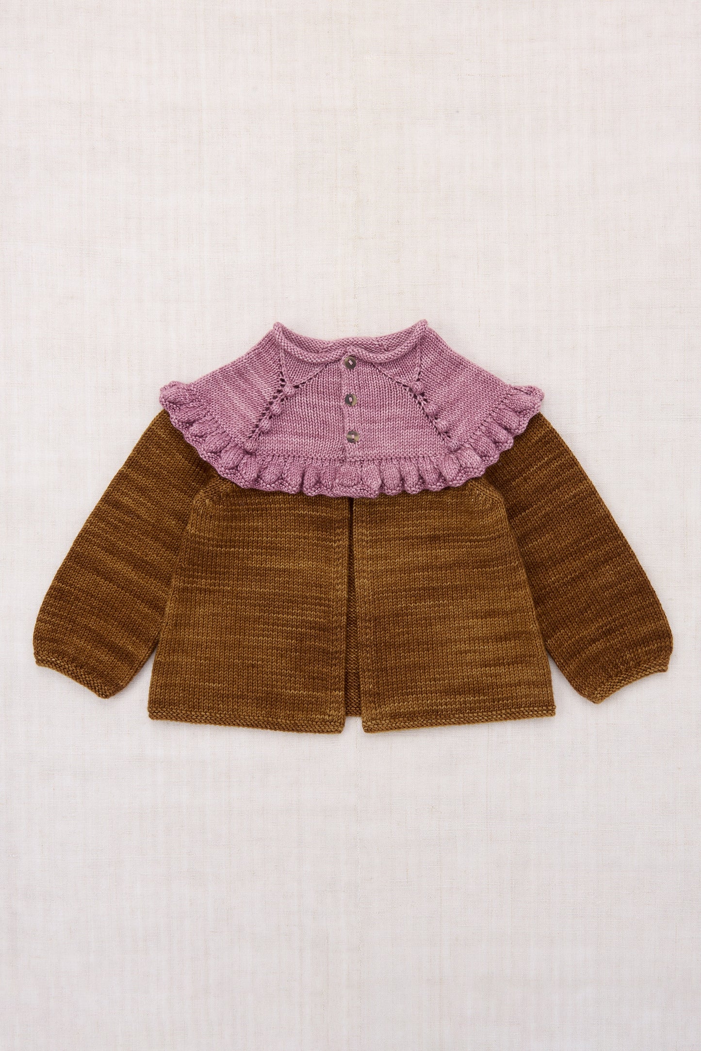 Ruffle Cardigan - Nutmeg