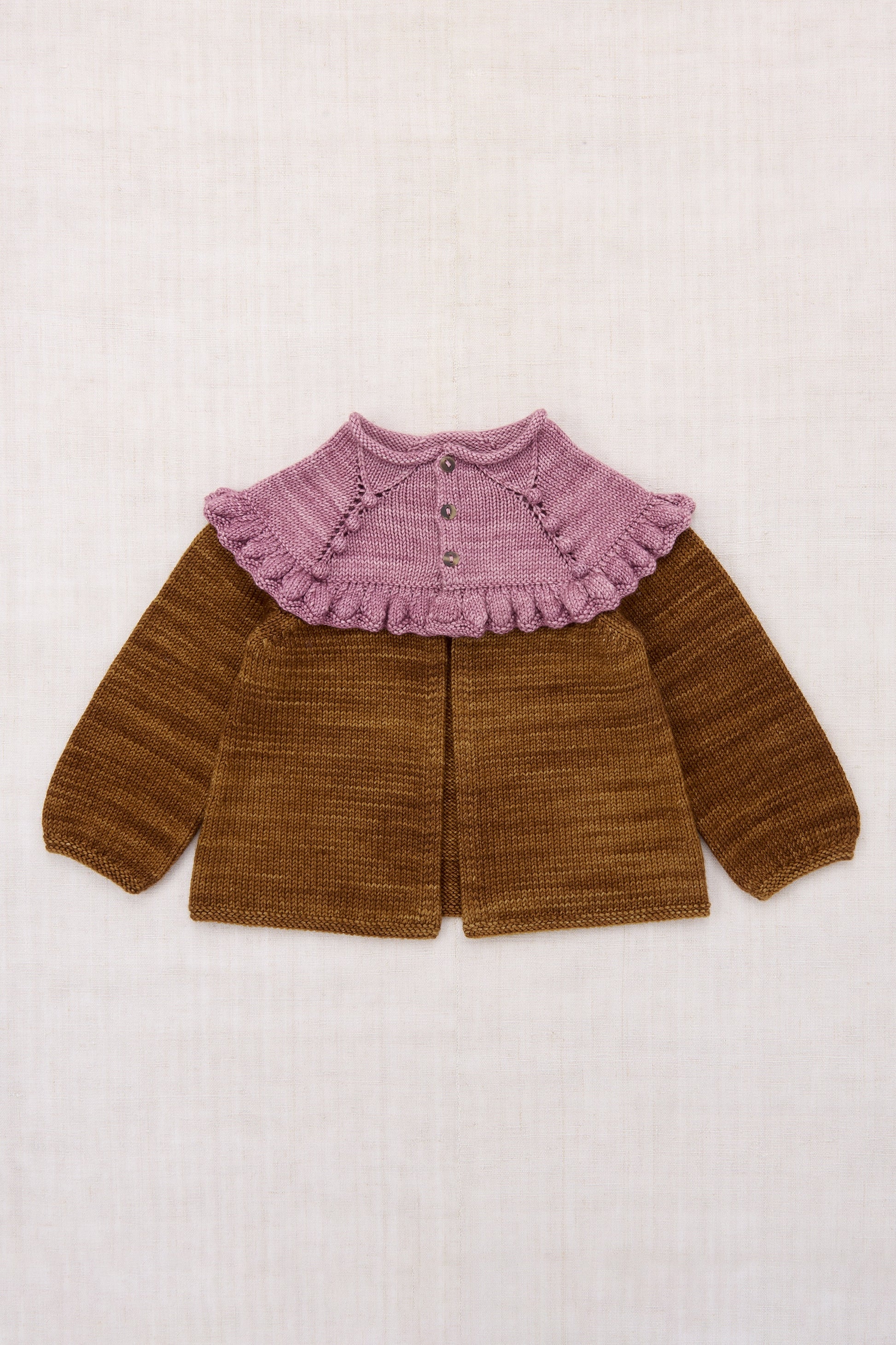 Ruffle Cardigan - Nutmeg