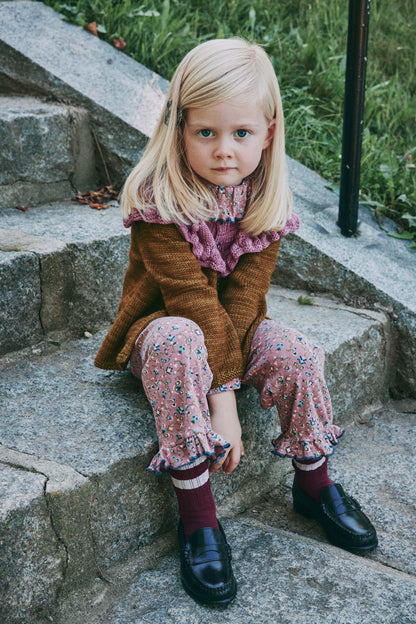 Ruffle Cardigan - Nutmeg