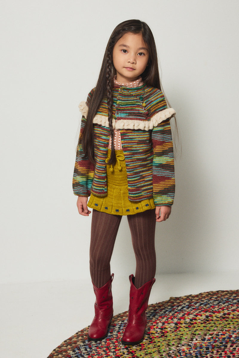 Ruffle Cardigan - Punchbowl Space Dye