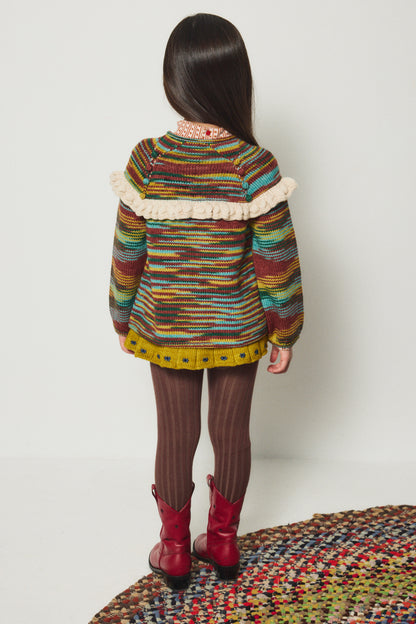 Ruffle Cardigan - Punchbowl Space Dye