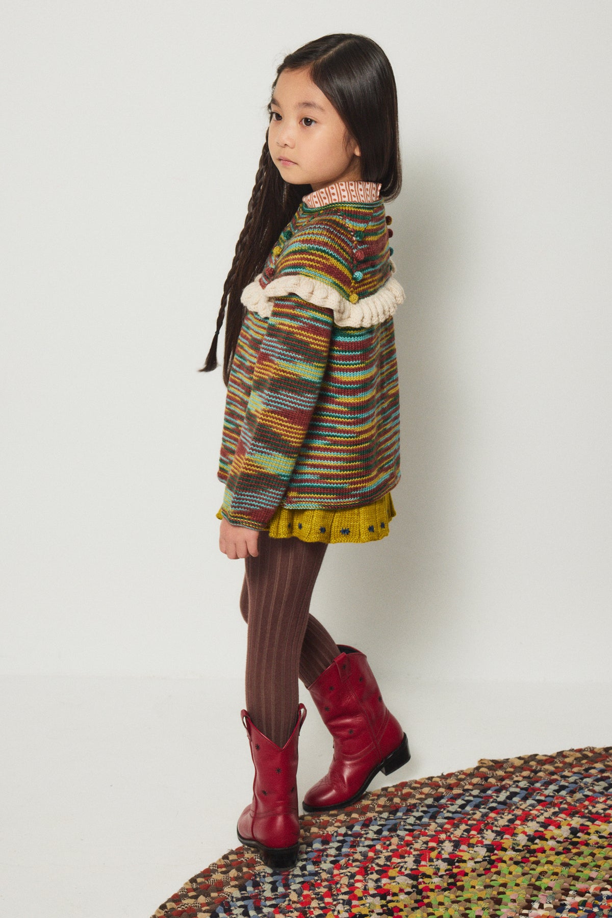 Ruffle Cardigan - Punchbowl Space Dye
