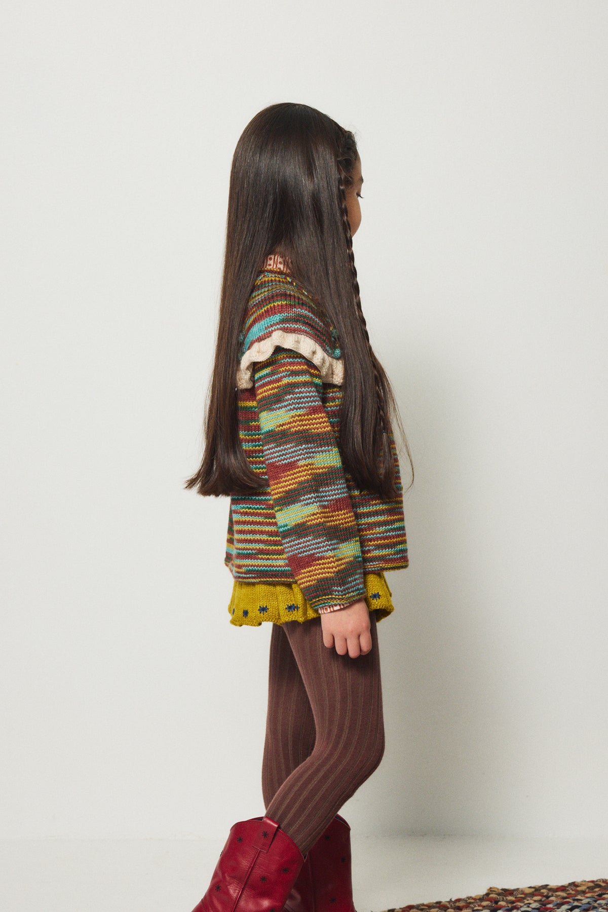 Ruffle Cardigan - Punchbowl Space Dye