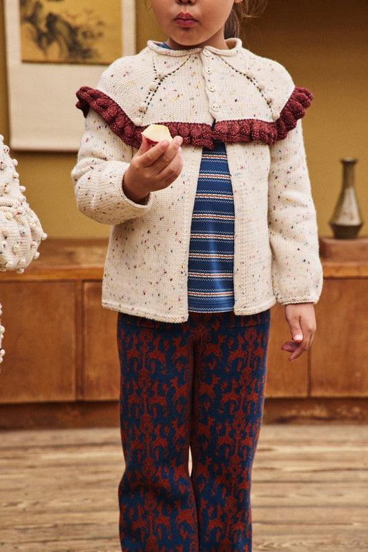 Ruffle Cardigan - Snowglobe Confetti