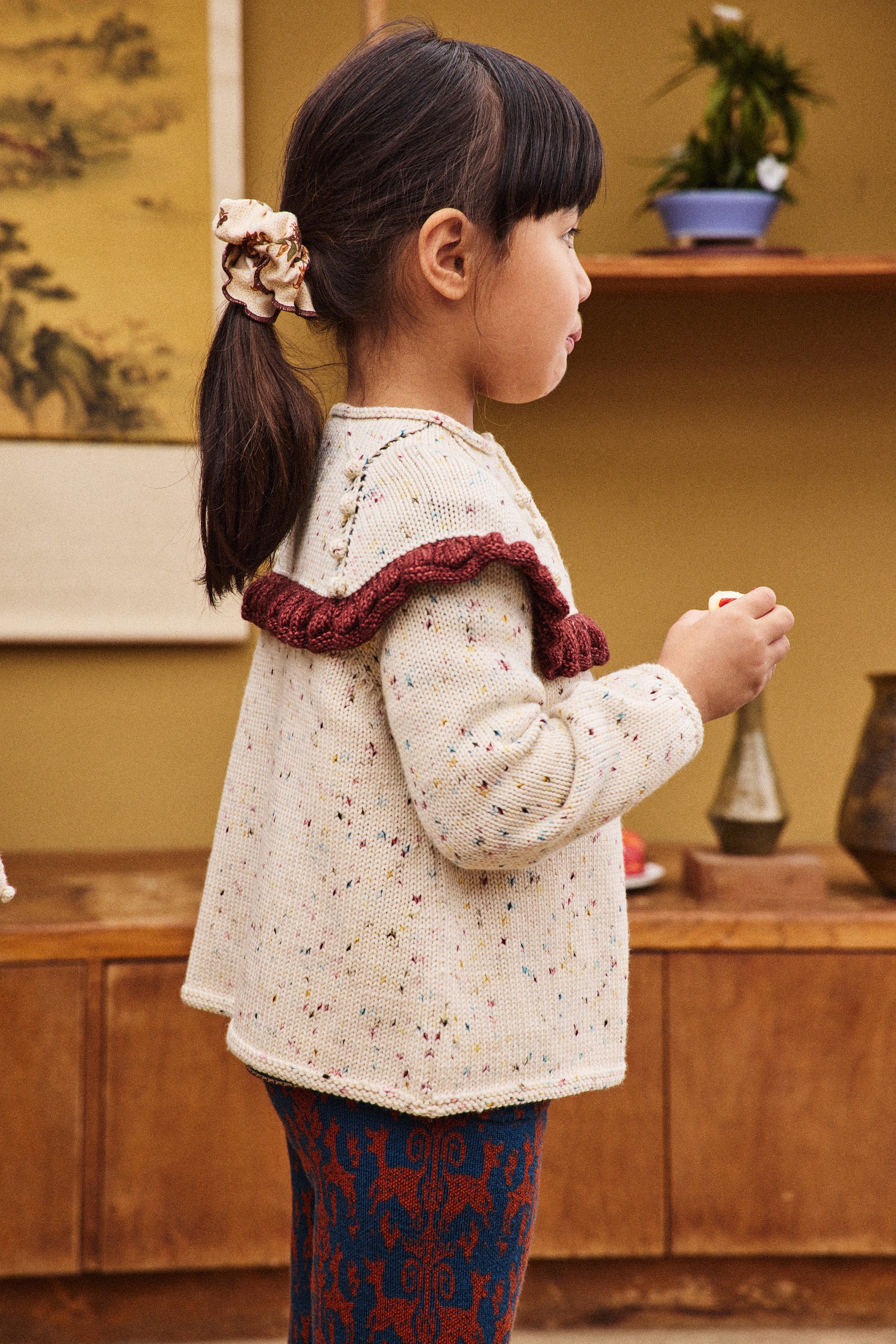 Ruffle Cardigan - Snowglobe Confetti