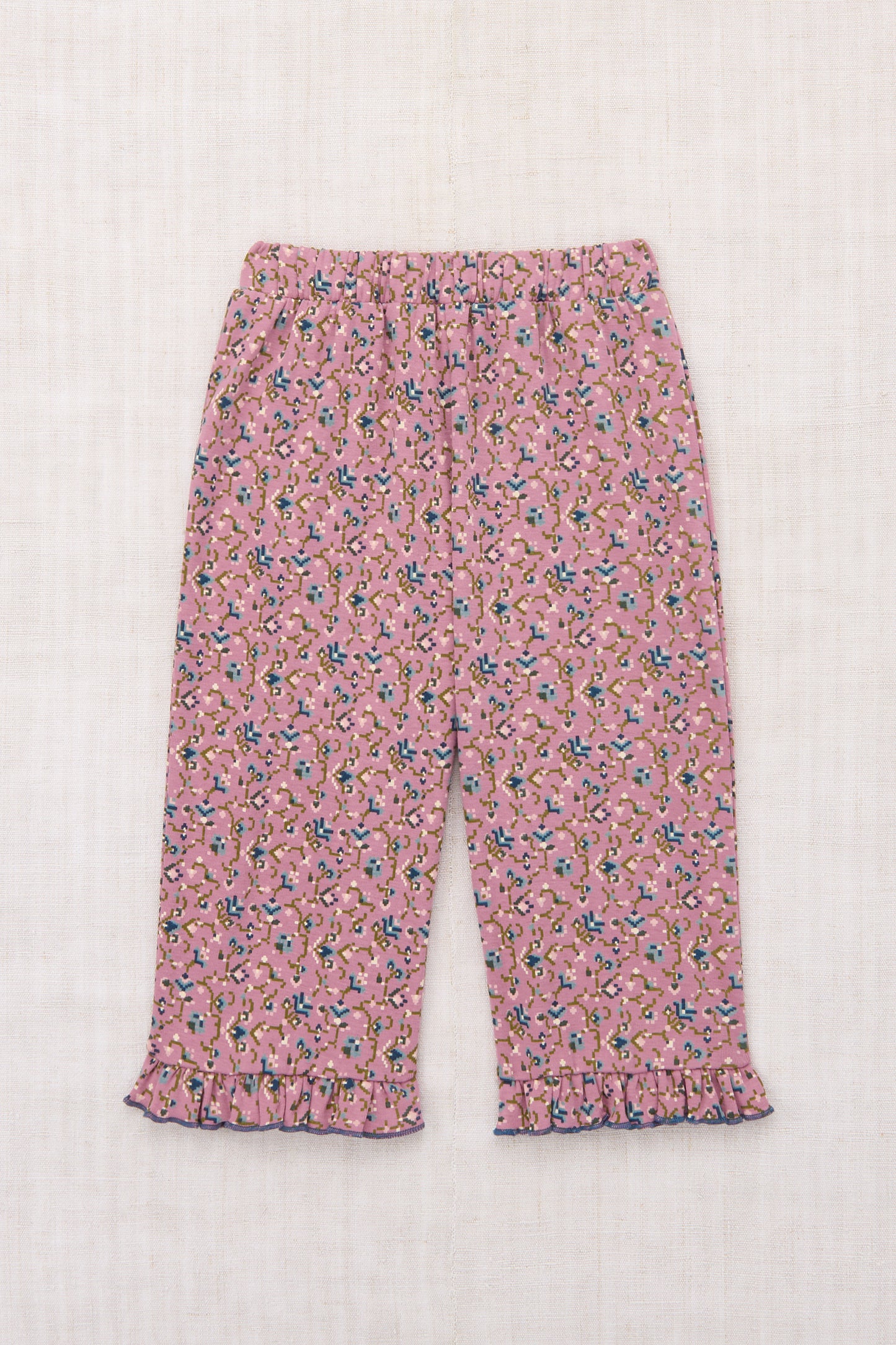 Ruffle Pedal Pusher - Antique Rose Millefleurs