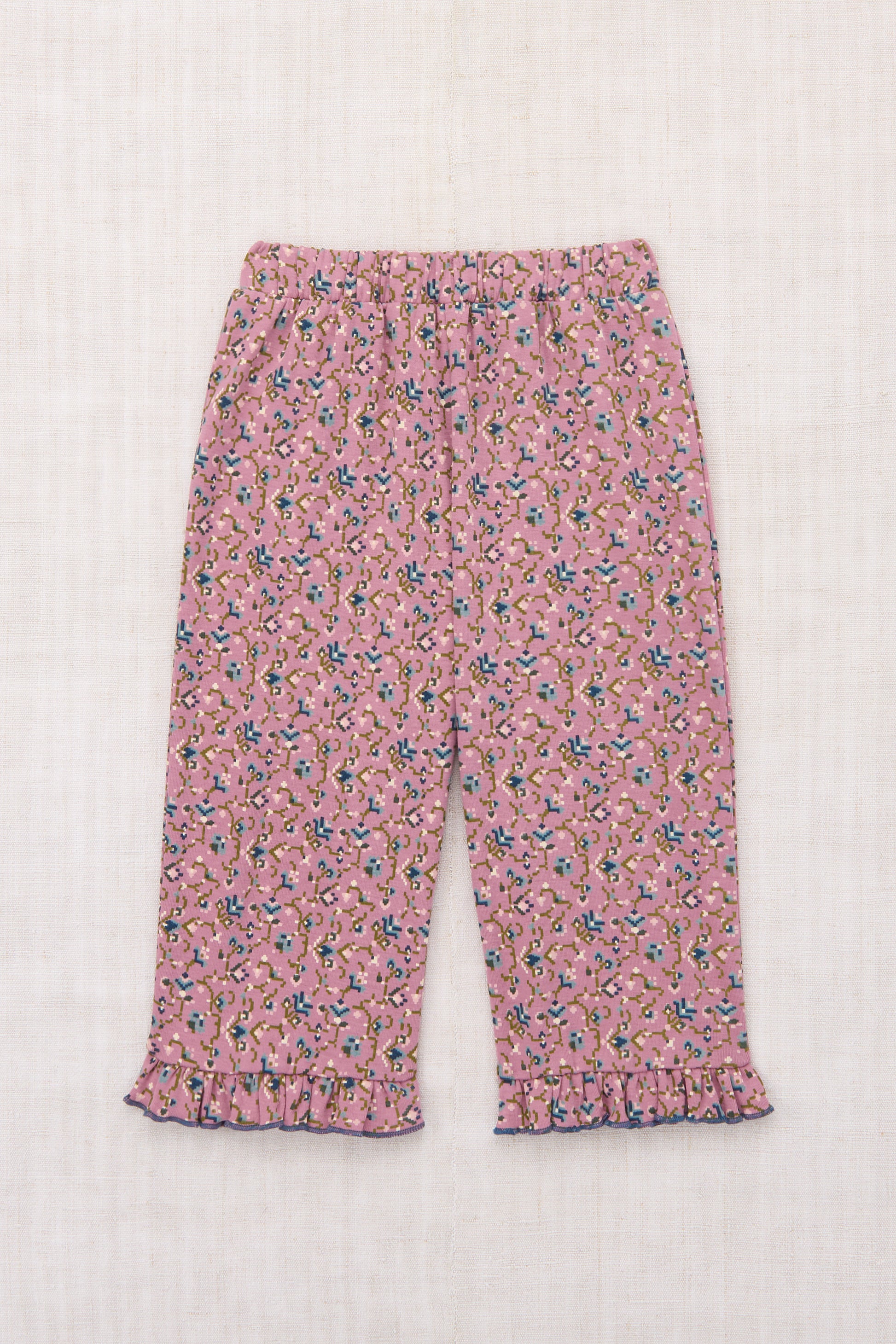 Ruffle Pedal Pusher - Antique Rose Millefleurs