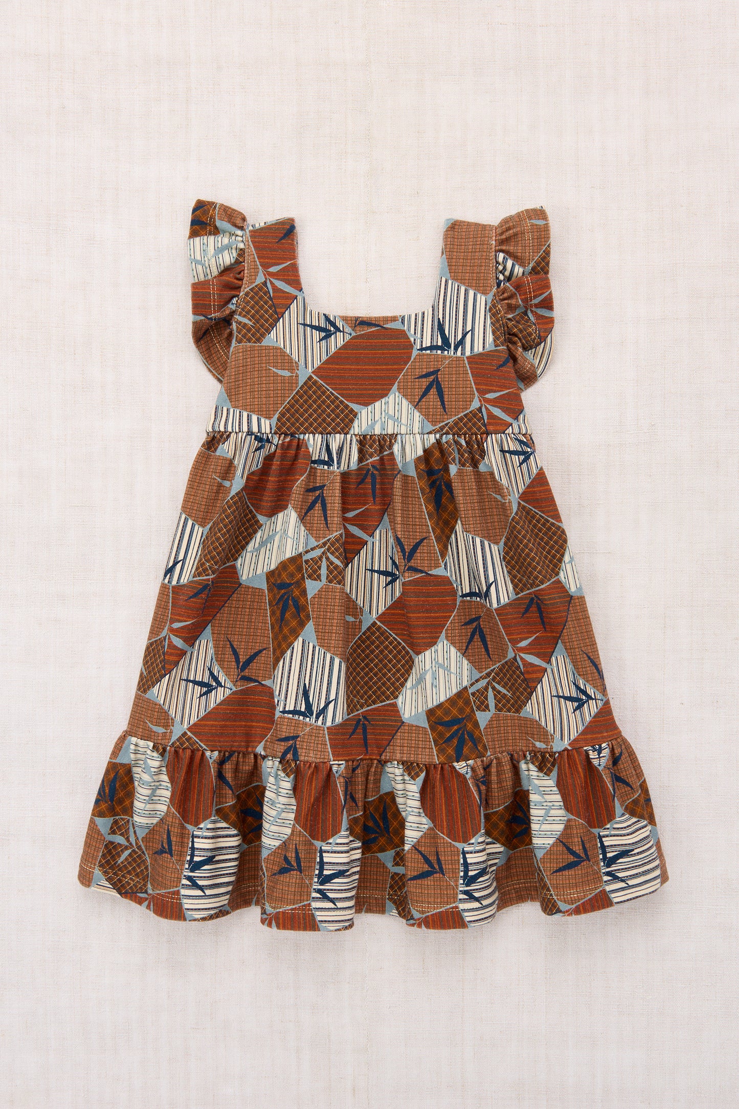 Ruffle Sleeve Dress - Rose Gold Kyoto