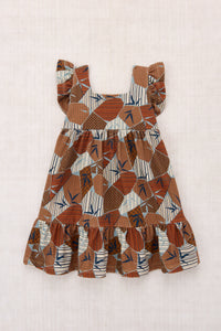 Ruffle Sleeve Dress - Rose Gold Kyoto