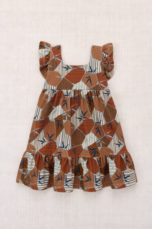 Ruffle Sleeve Dress - Rose Gold Kyoto