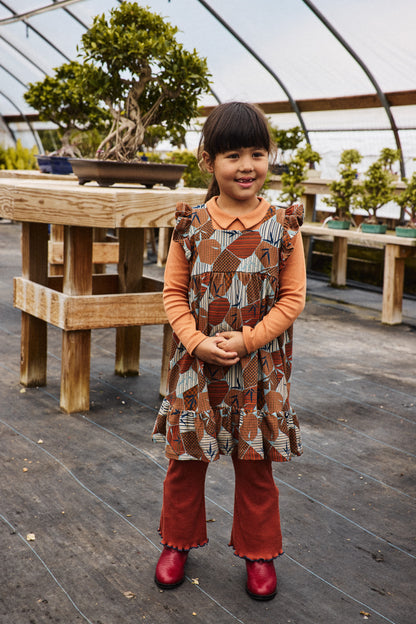 Ruffle Sleeve Dress - Rose Gold Kyoto