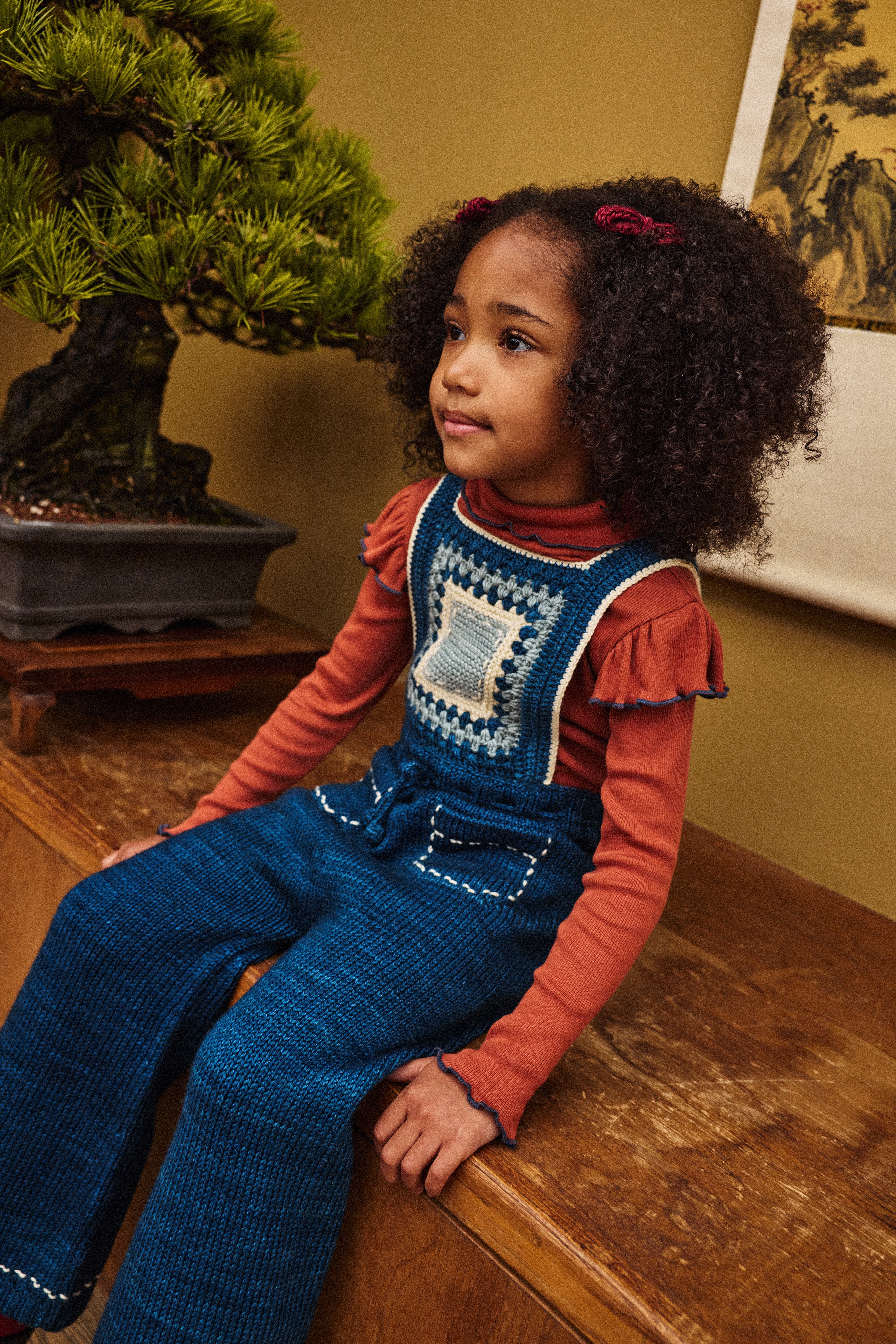 Running Stitch Overall - Marine Blue