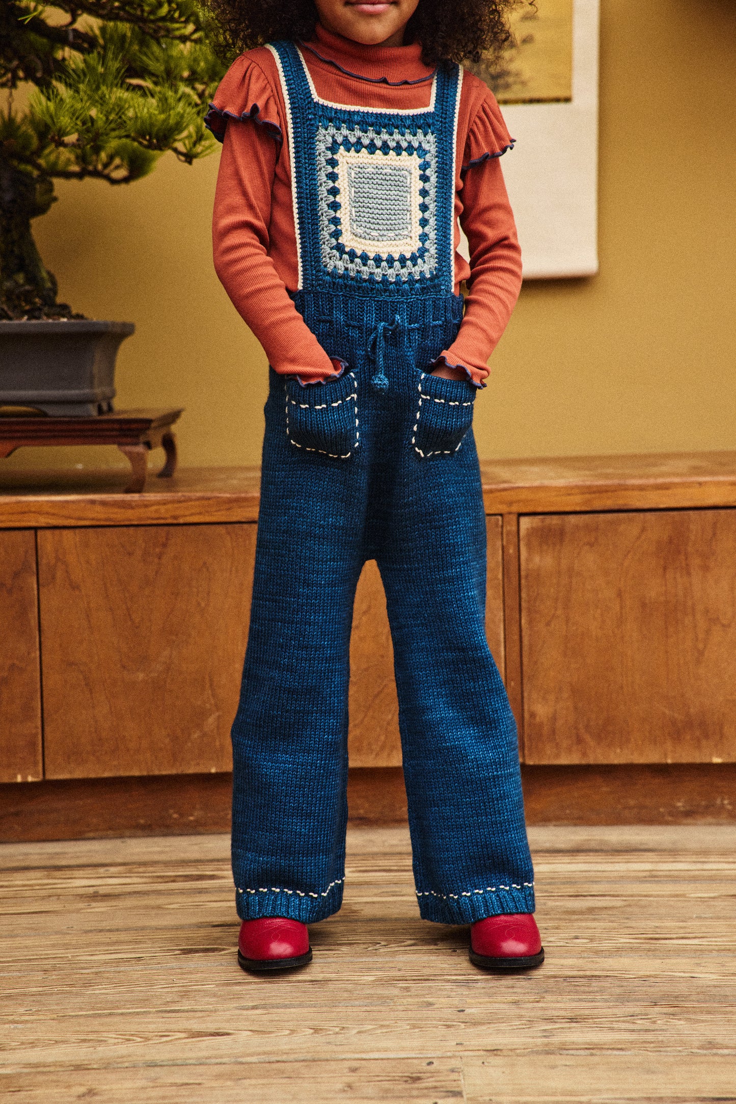 Running Stitch Overall - Marine Blue