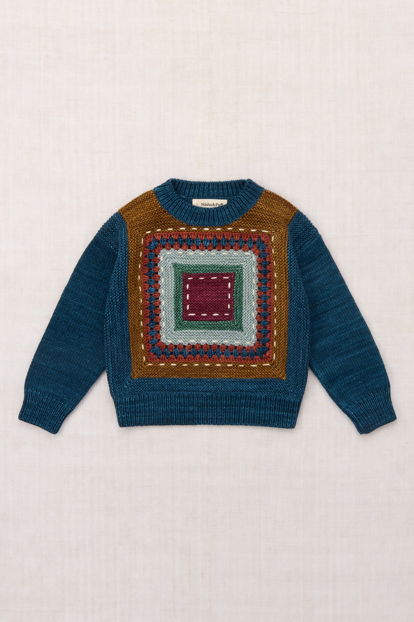Running Stitch Sweater - Marine Blue