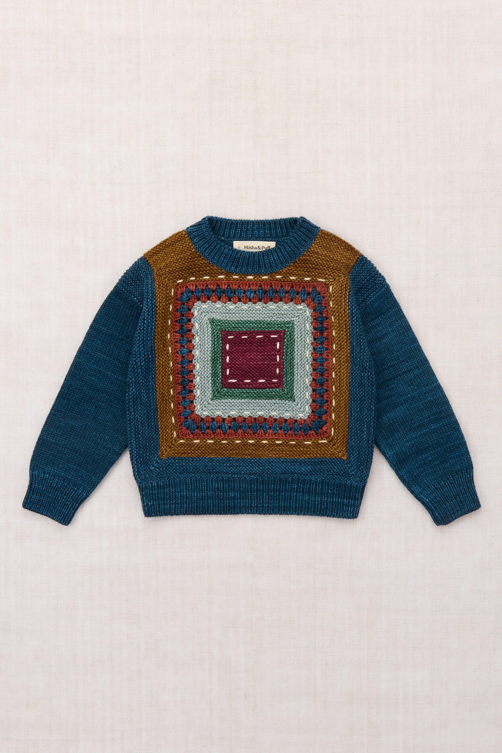 Running Stitch Sweater - Marine Blue
