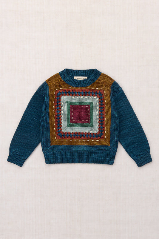 Running Stitch Sweater - Marine Blue