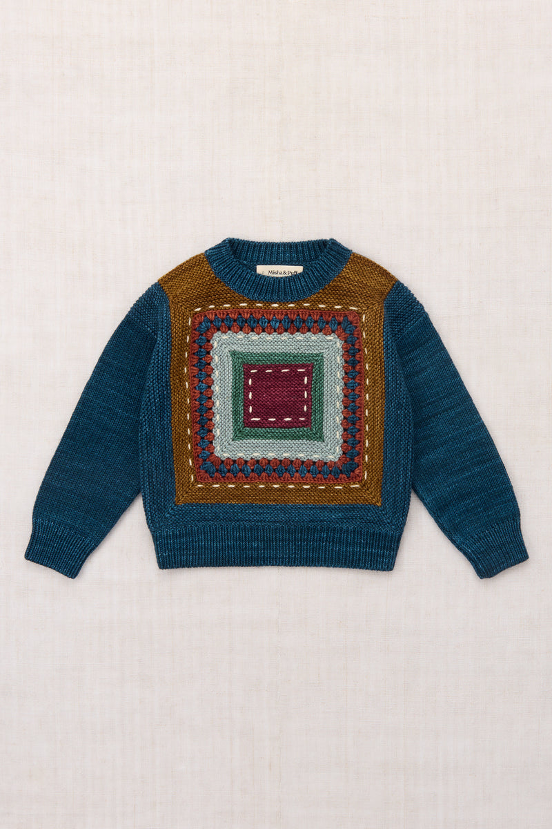 Running Stitch Sweater - Marine Blue