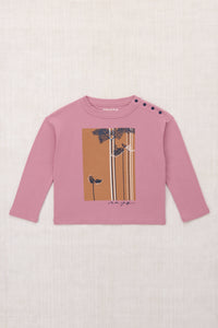 Sago Palm Long Sleeve Boxy Top - Antique Rose