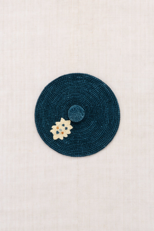Étoile Crochet Beret - Marine Blue