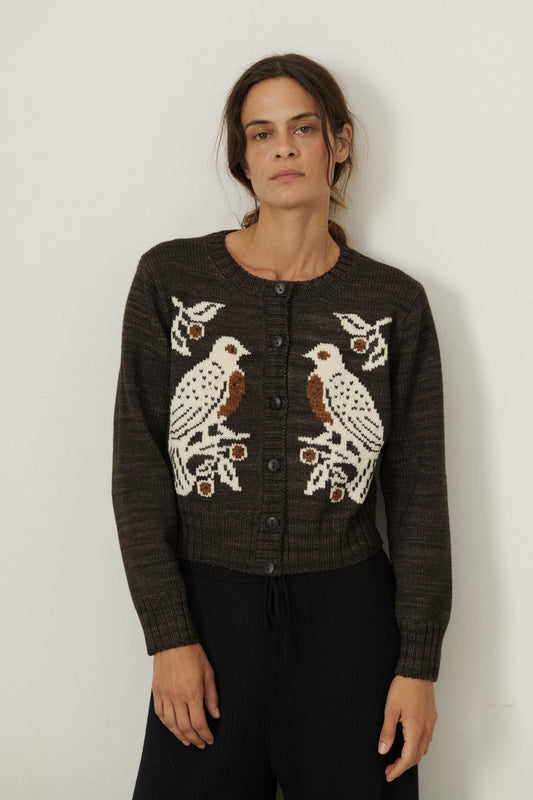 Twin Peregrine Cardigan - Bark