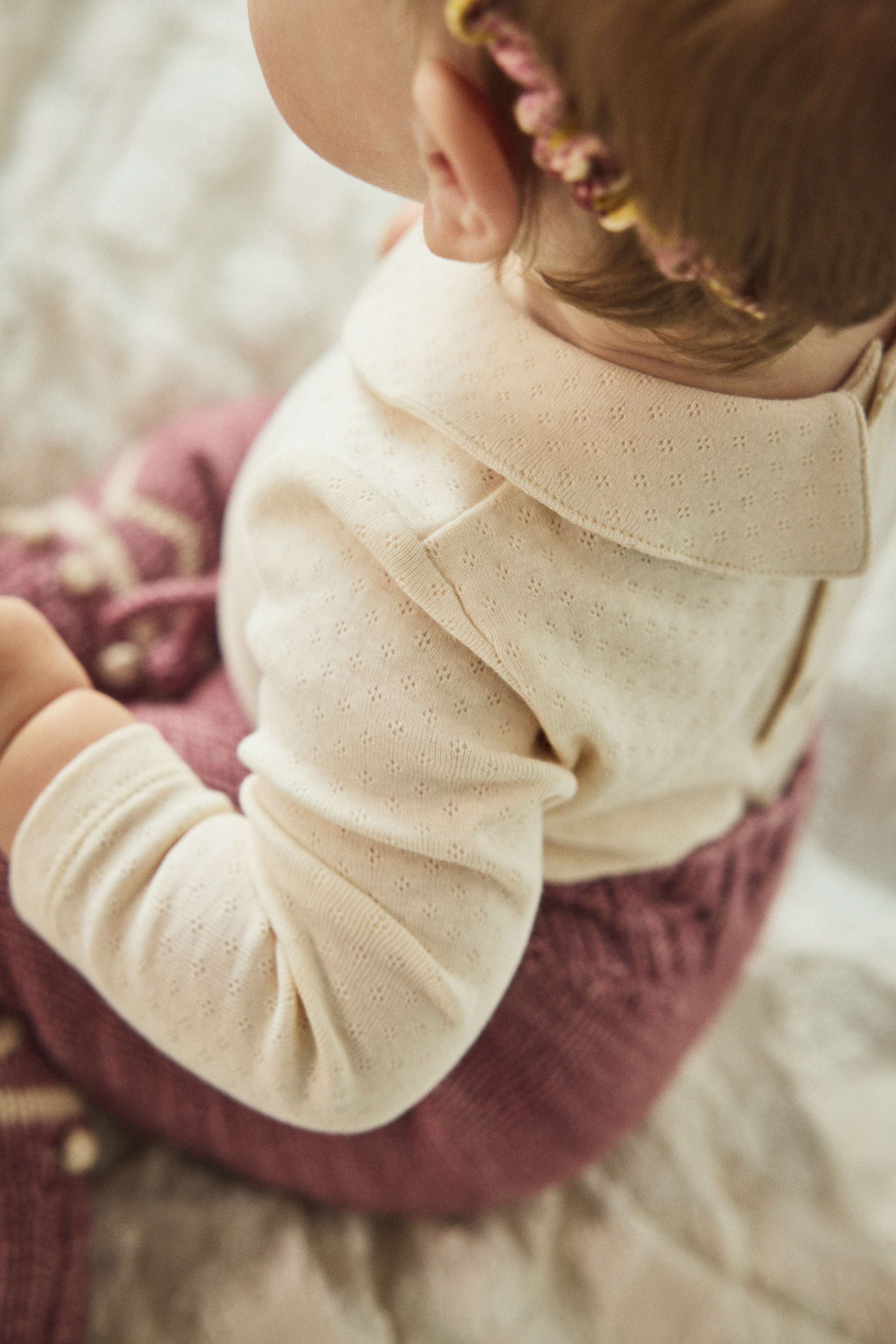 Baby Pointelle Petit Collar Onesie – Misha & Puff