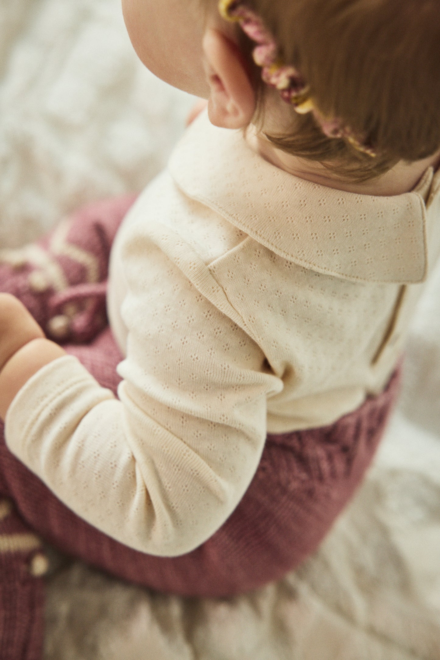 Baby Pointelle Petit Collar Onesie