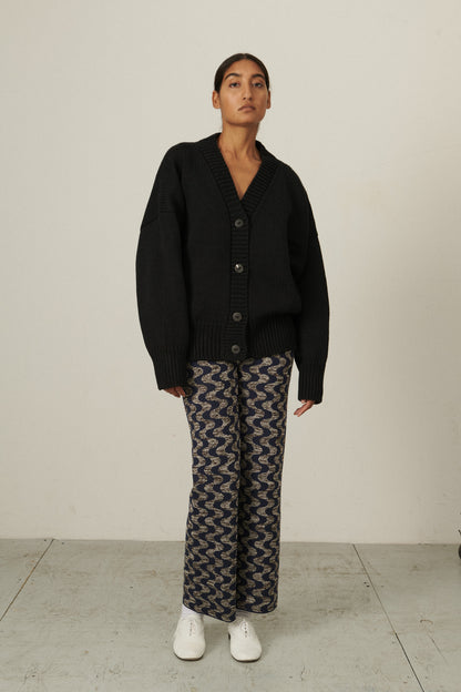 V-Neck Cardigan - Carbon