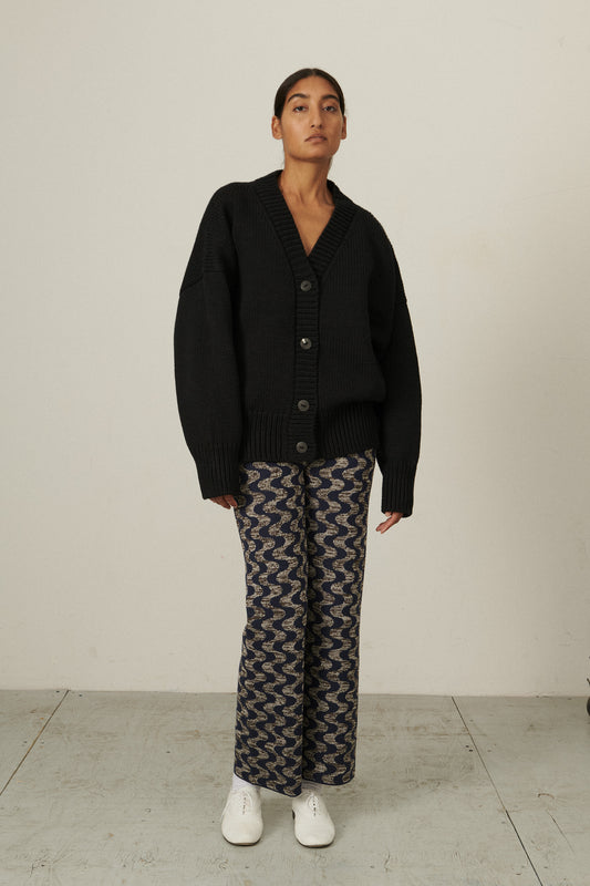 V-Neck Cardigan - Carbon