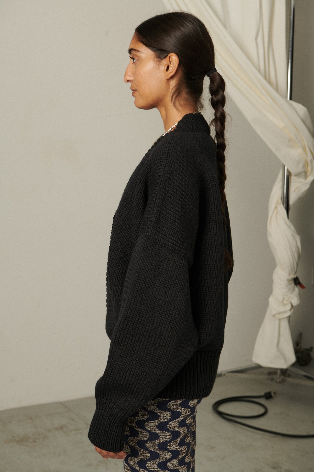 V-Neck Cardigan - Carbon